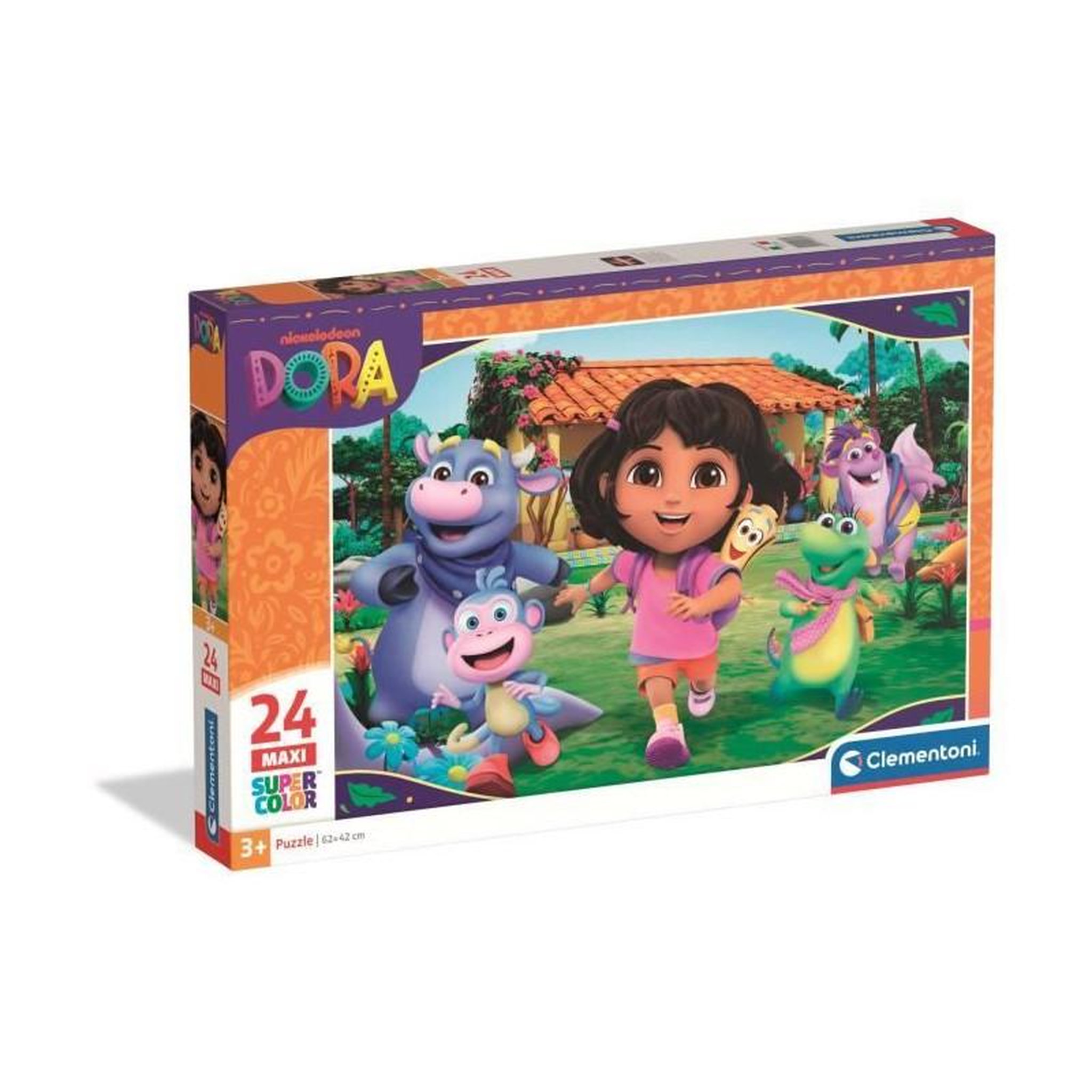 CLEMENTONI Puzzle enfant 24 pièces Maxi – Dora – Grand format – Dès 3 ans – Clementoni