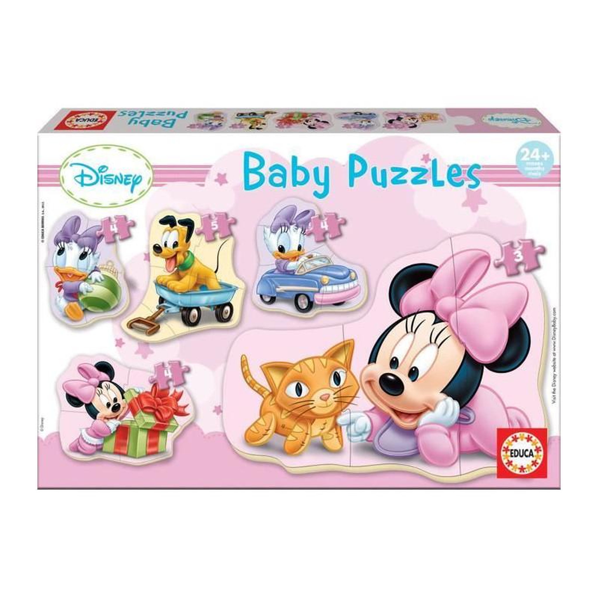 EDUCA Puzzle bébé 5 puzzles progressifs 3 à 5 pièces Baby Minnie – Educa