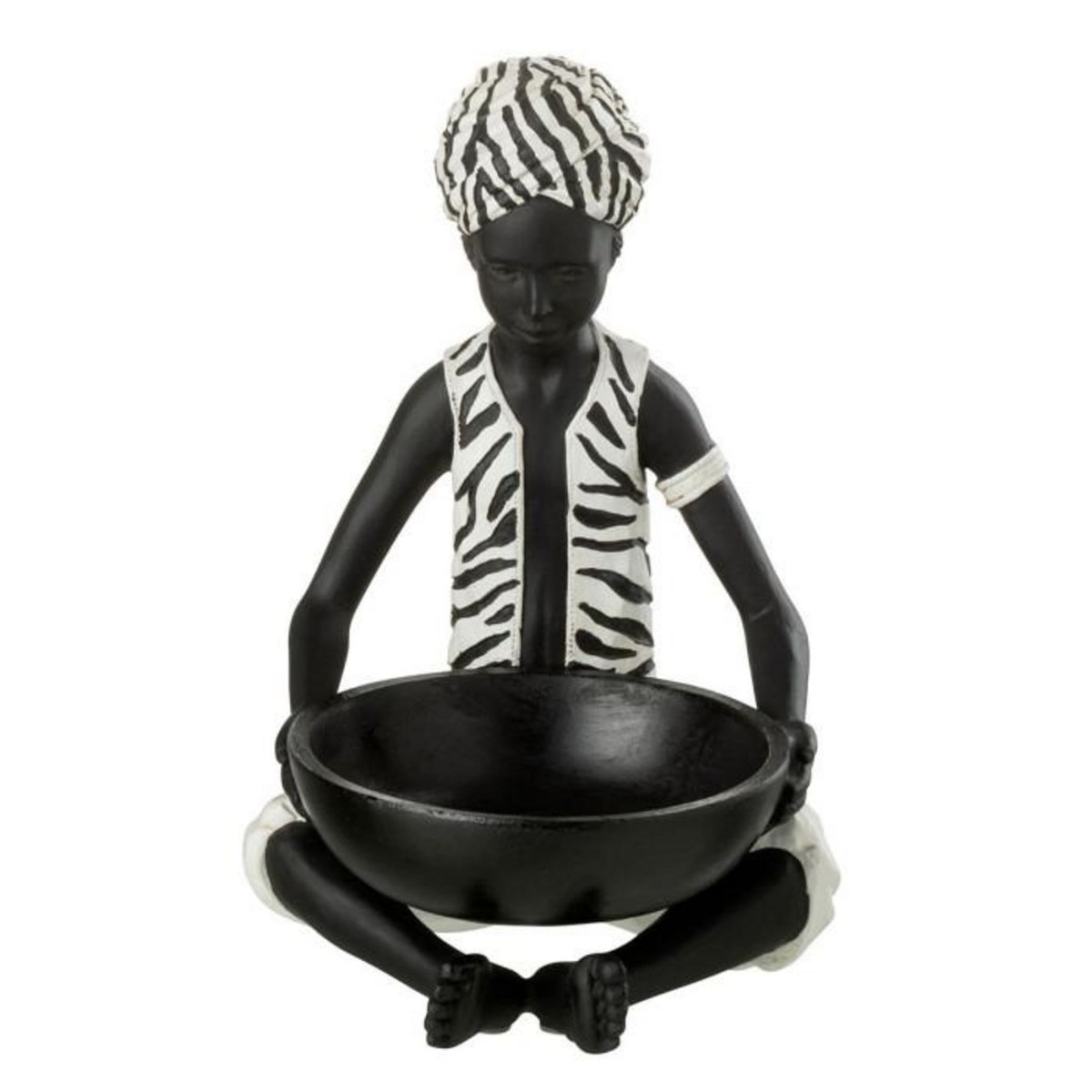 Paris Prix Statuette Déco  Garçon Assis  26cm Noir