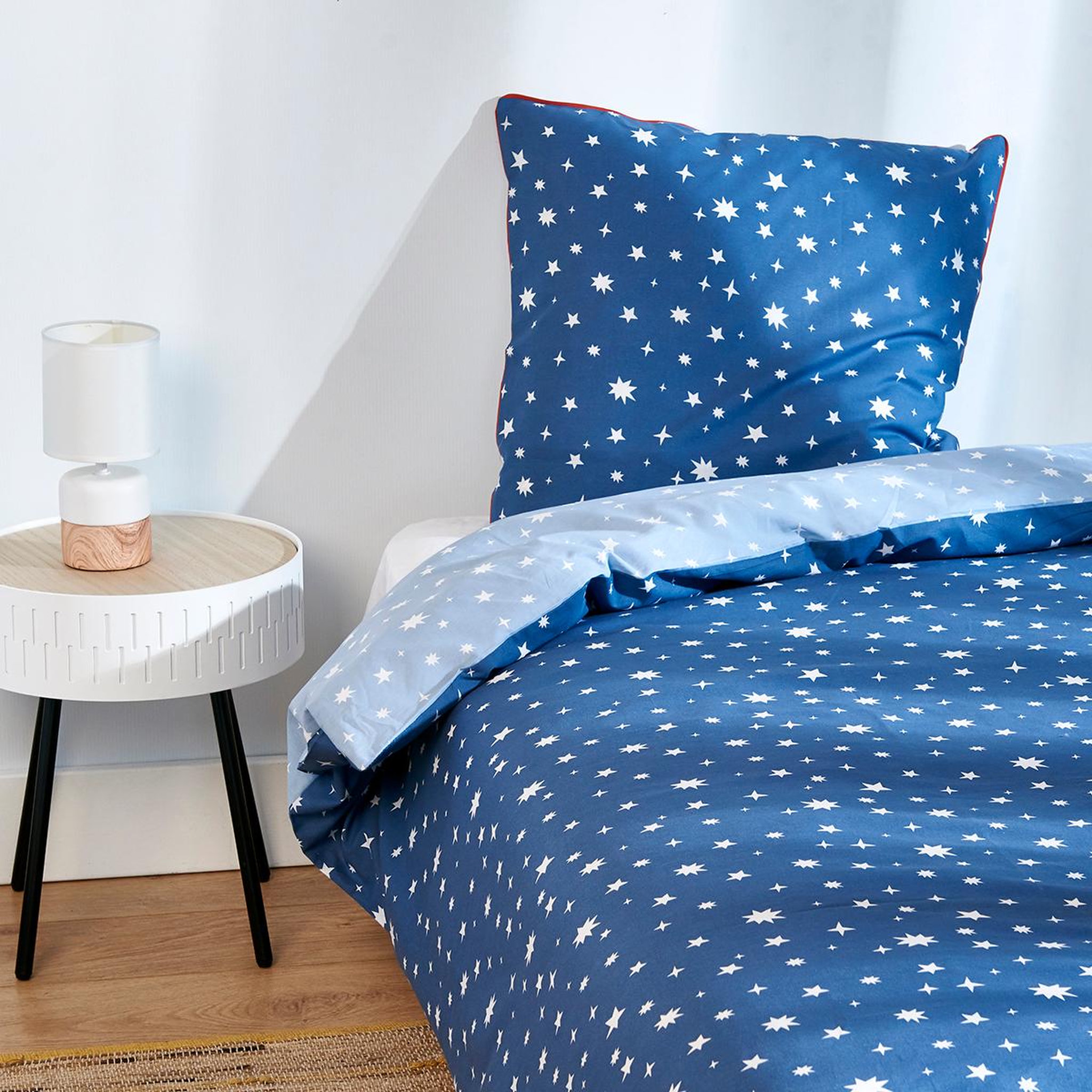 Voir la diapositive 1 : ACTUEL Parure housse de couette enfant en coton STARRY NIGHT