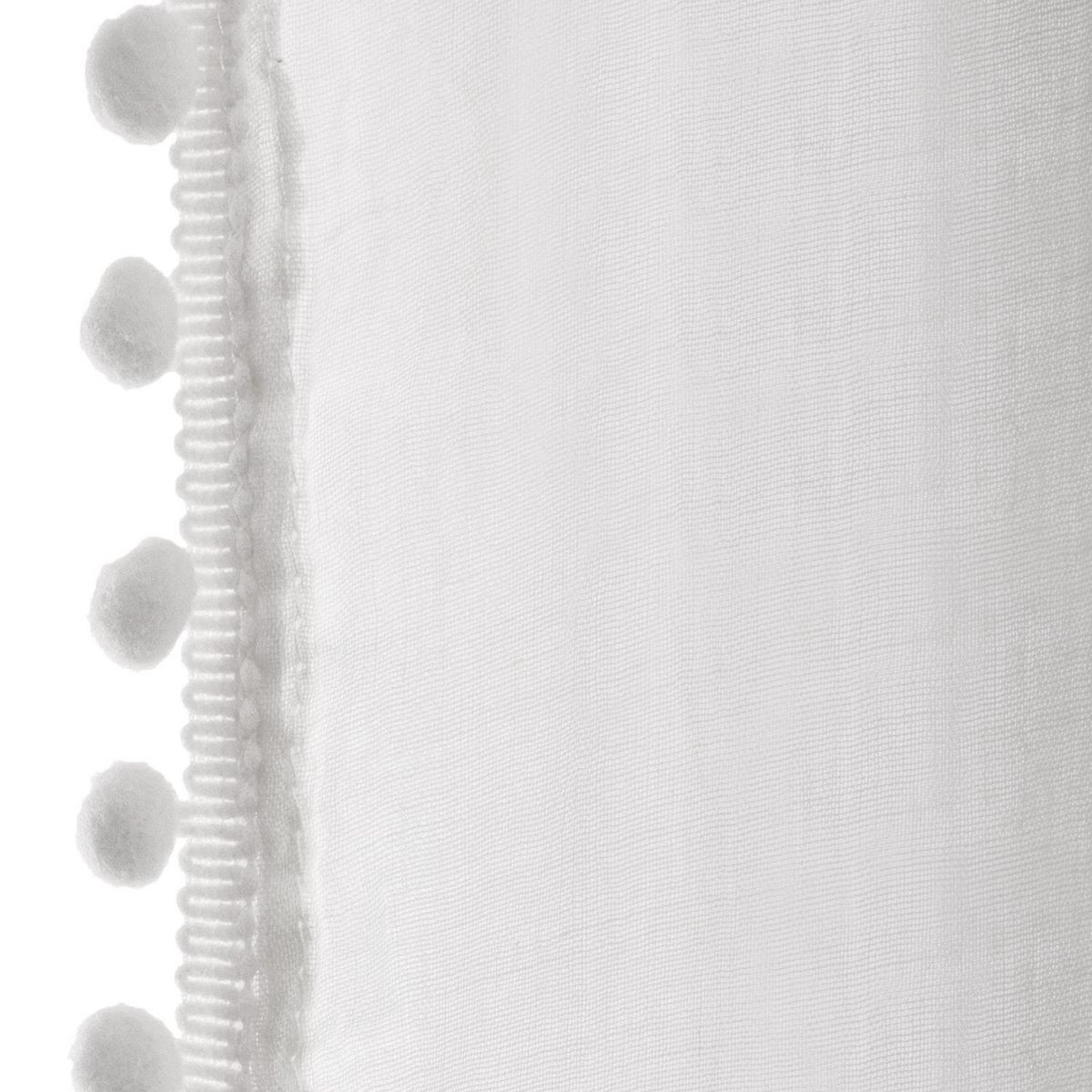 ATMOSPHERA Rideau pour chambre d'enfant à pompoms gris - 140 x 240 cm