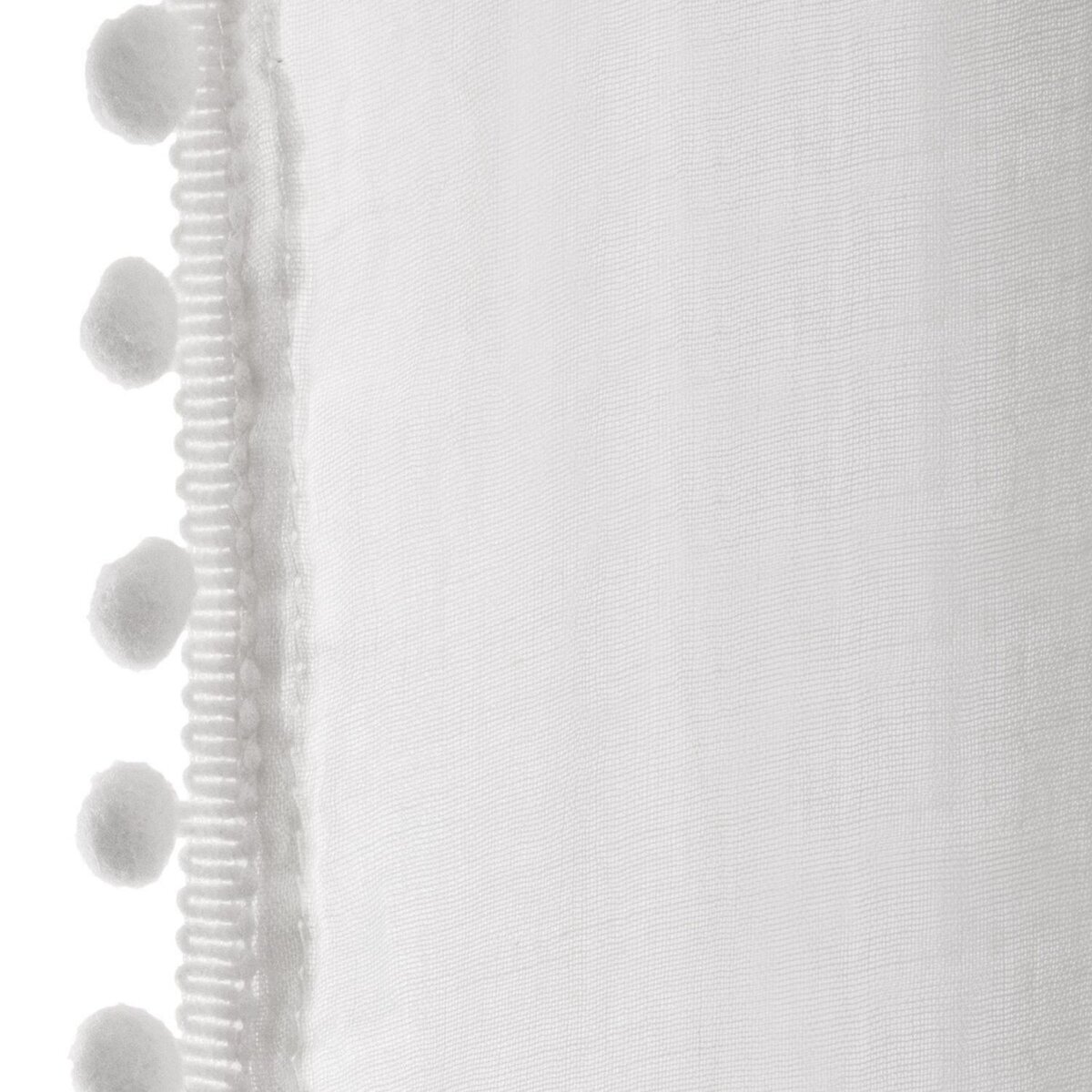 ATMOSPHERA Rideau pour chambre d'enfant à pompoms gris - 140 x 240 cm