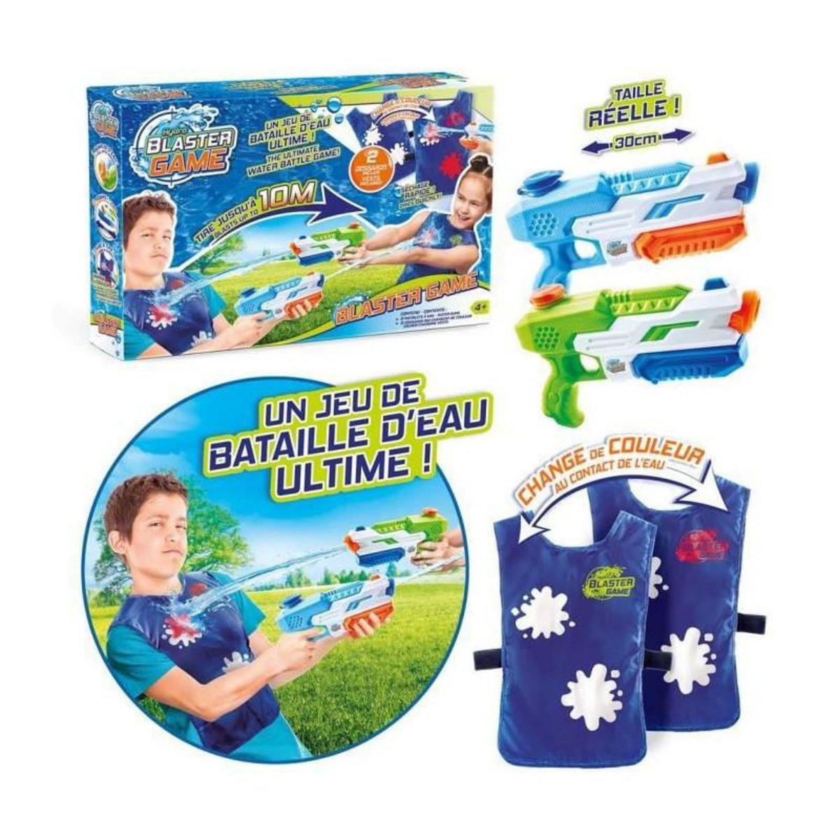 Canal Toys CANAL TOYS - Hydro Blaster Game - Jeu de Bataille dEau - 2 pistolets + 2 dossards qui changent de couleur