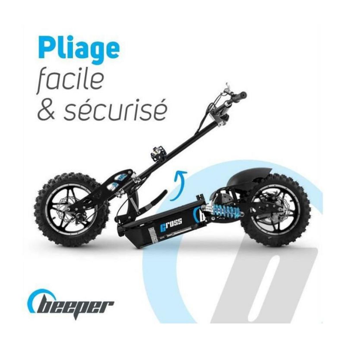 BEEPER Trottinette Electrique Cross FX1600- BEEPER - Roues 14 - 1600W - Noir