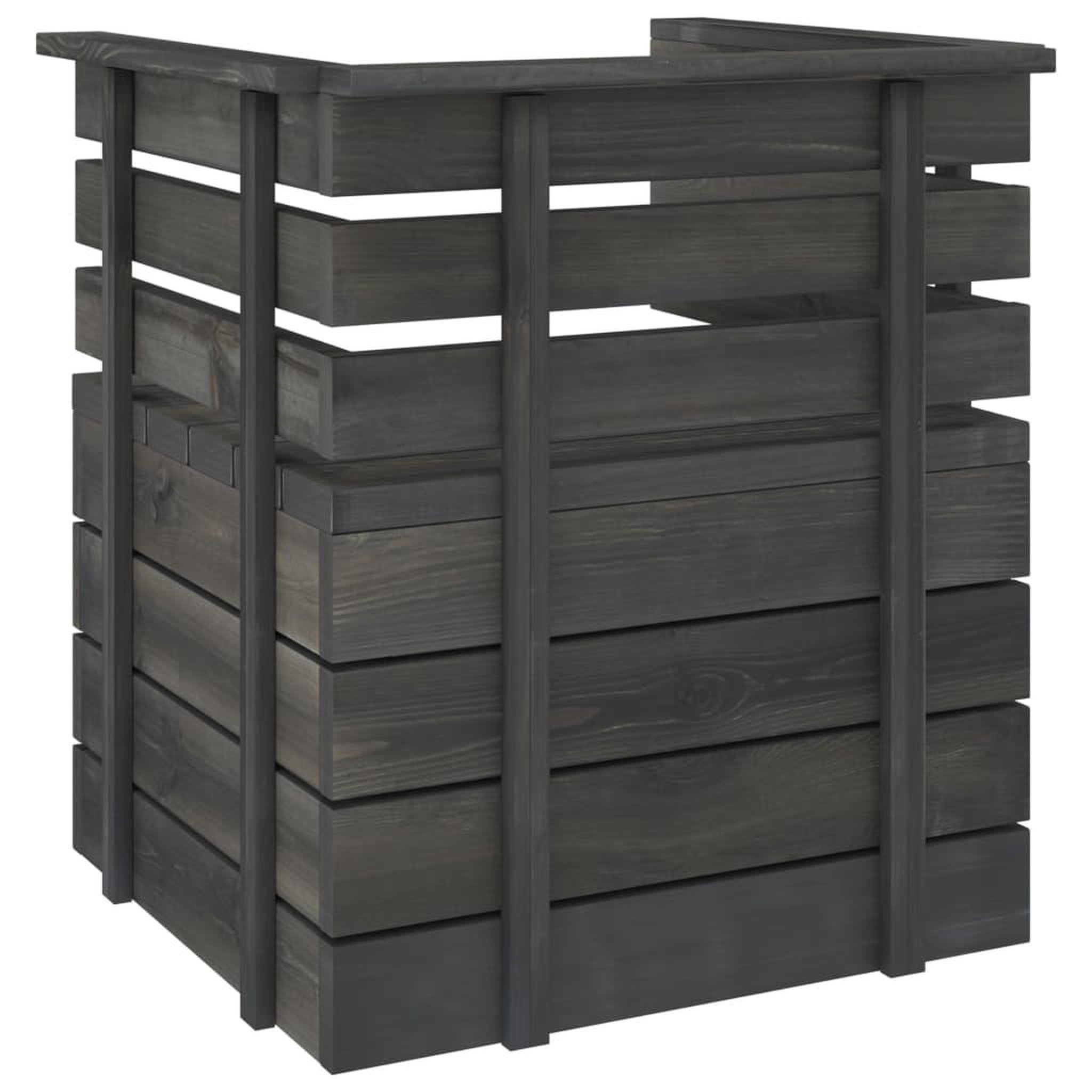 Voir la diapositive 5 : VIDAXL Salon palette de jardin 7 pcs Bois de pin massif Gris fonce