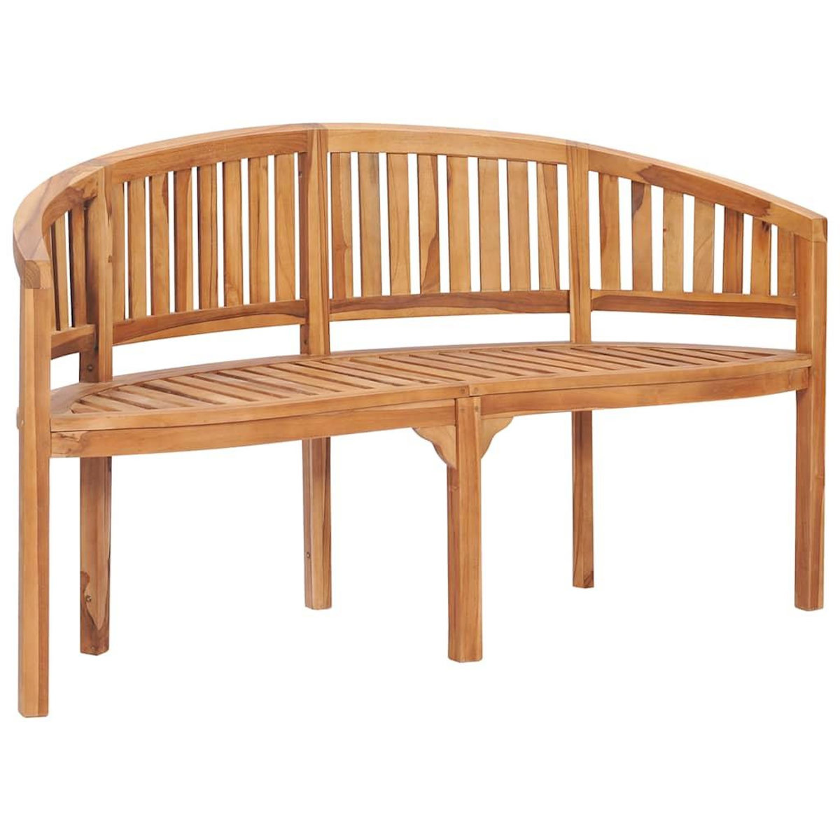 VIDAXL Banc de jardin en forme de banane 151 cm Teck solide