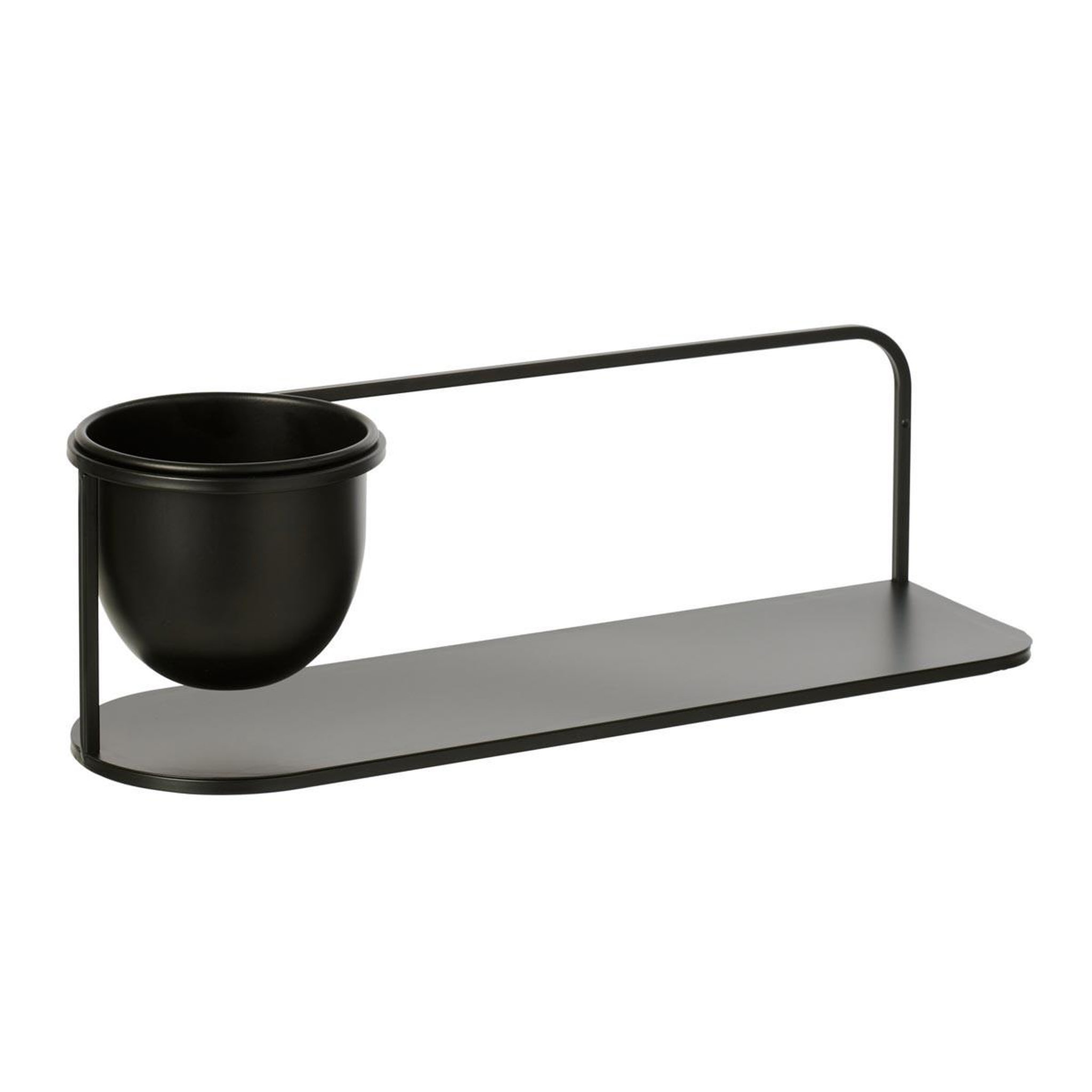 J-LINE Étagère murale avec cache-pot  duo  53cm noir