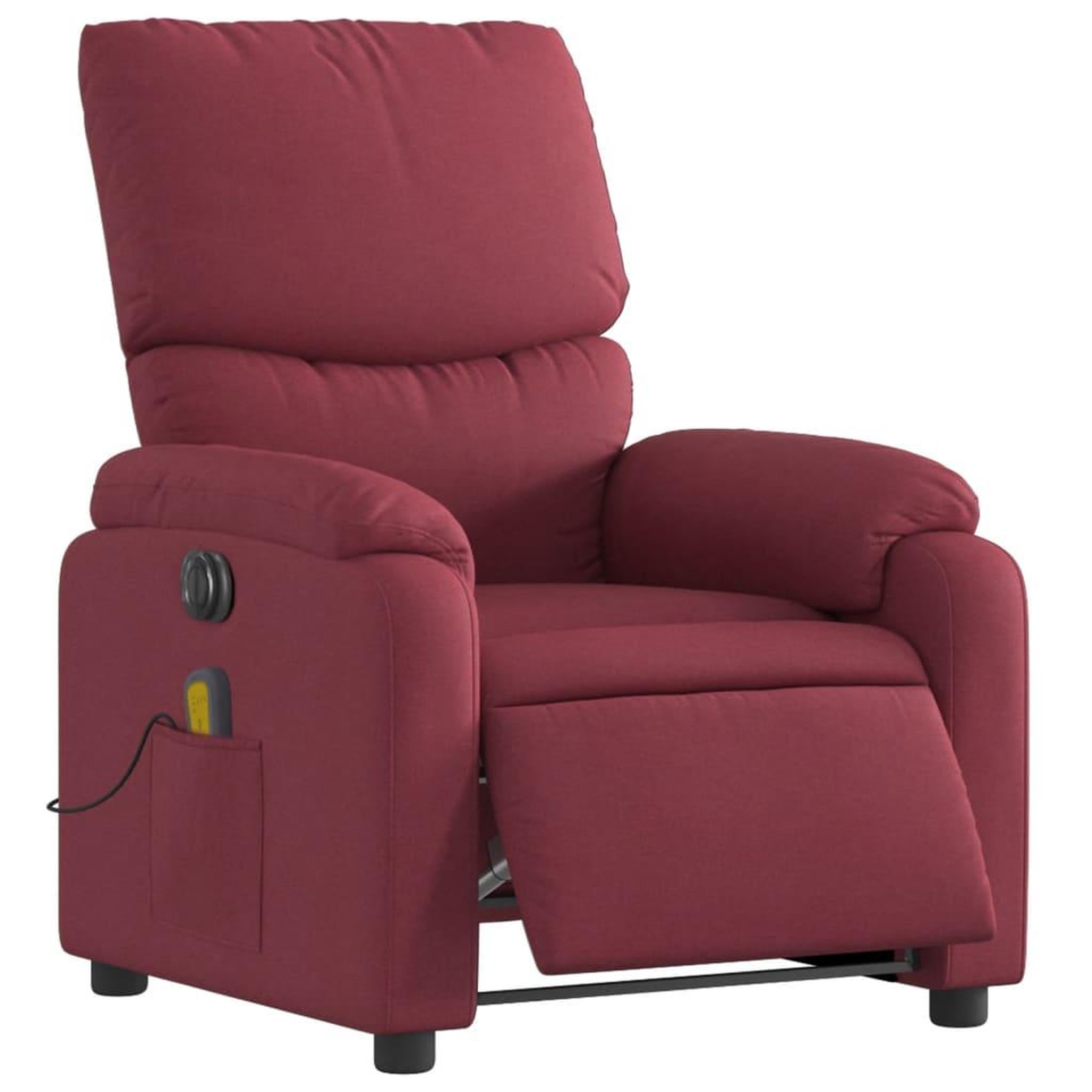 Voir la diapositive 3 : VIDAXL Fauteuil de massage inclinable electrique Rouge bordeaux Tissu