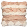 Voir la diapositive 1 : Paris Prix Coussin Tissé à la Main  Bohist  45x45cm Rose & Crème