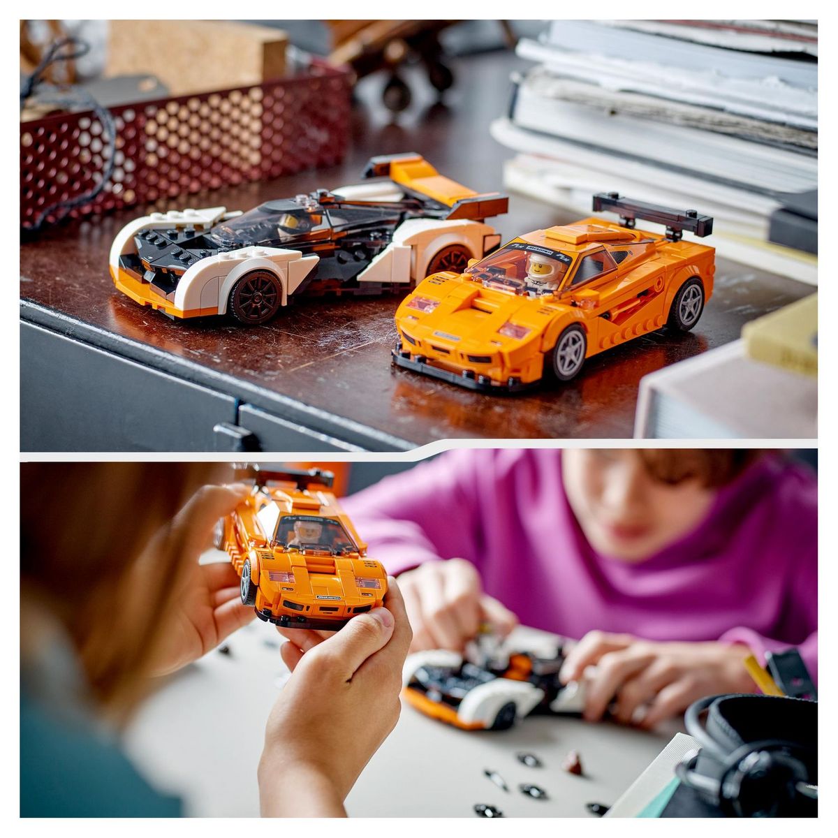 LEGO Speed Champions 76918 - McLaren Solus GT et McLaren F1 LM, Jouet de Contruction Voiture de Course, Kit de Maquette Hypercar