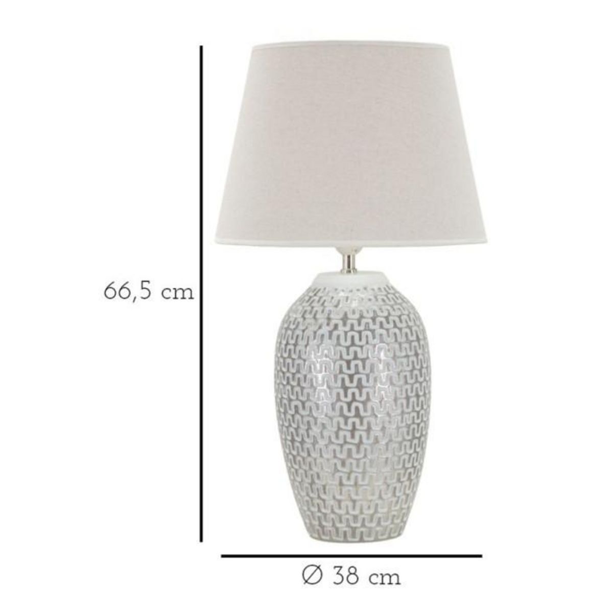 Paris Prix Lampe à Poser en Résine  Wave  65cm Blanc