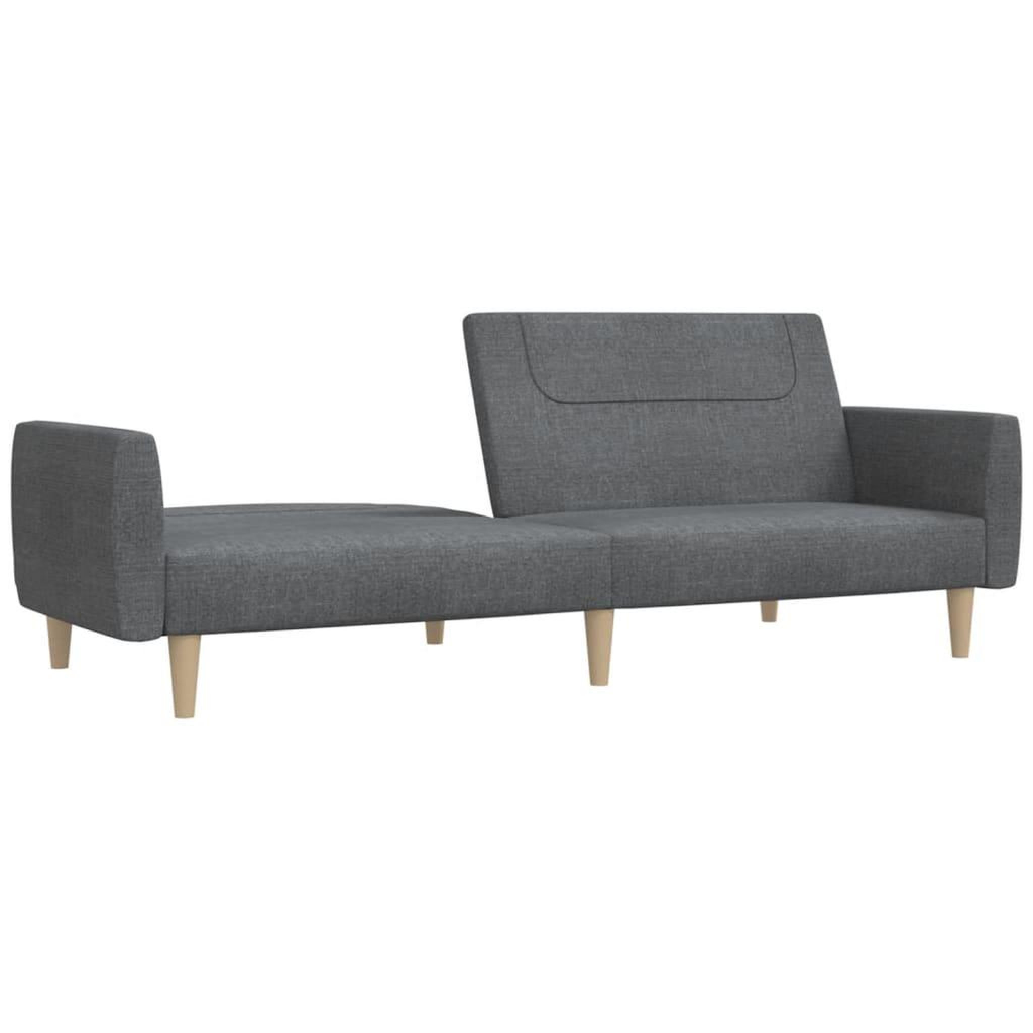 Voir la diapositive 4 : VIDAXL Canape-lit a 2 places gris clair tissu