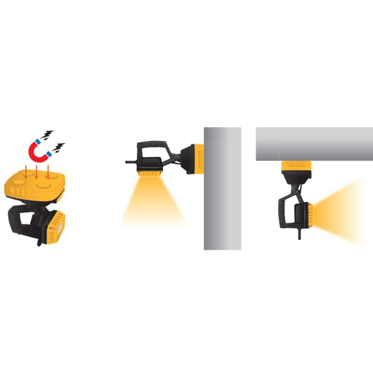 ASLO Lampe de poche LED 10W Portée 44m Base aimantée 1000Lm 6000K 4 modes Orientable ASLO