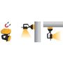 Voir la diapositive 3 : ASLO Lampe de poche LED 10W Portée 44m Base aimantée 1000Lm 6000K 4 modes Orientable ASLO