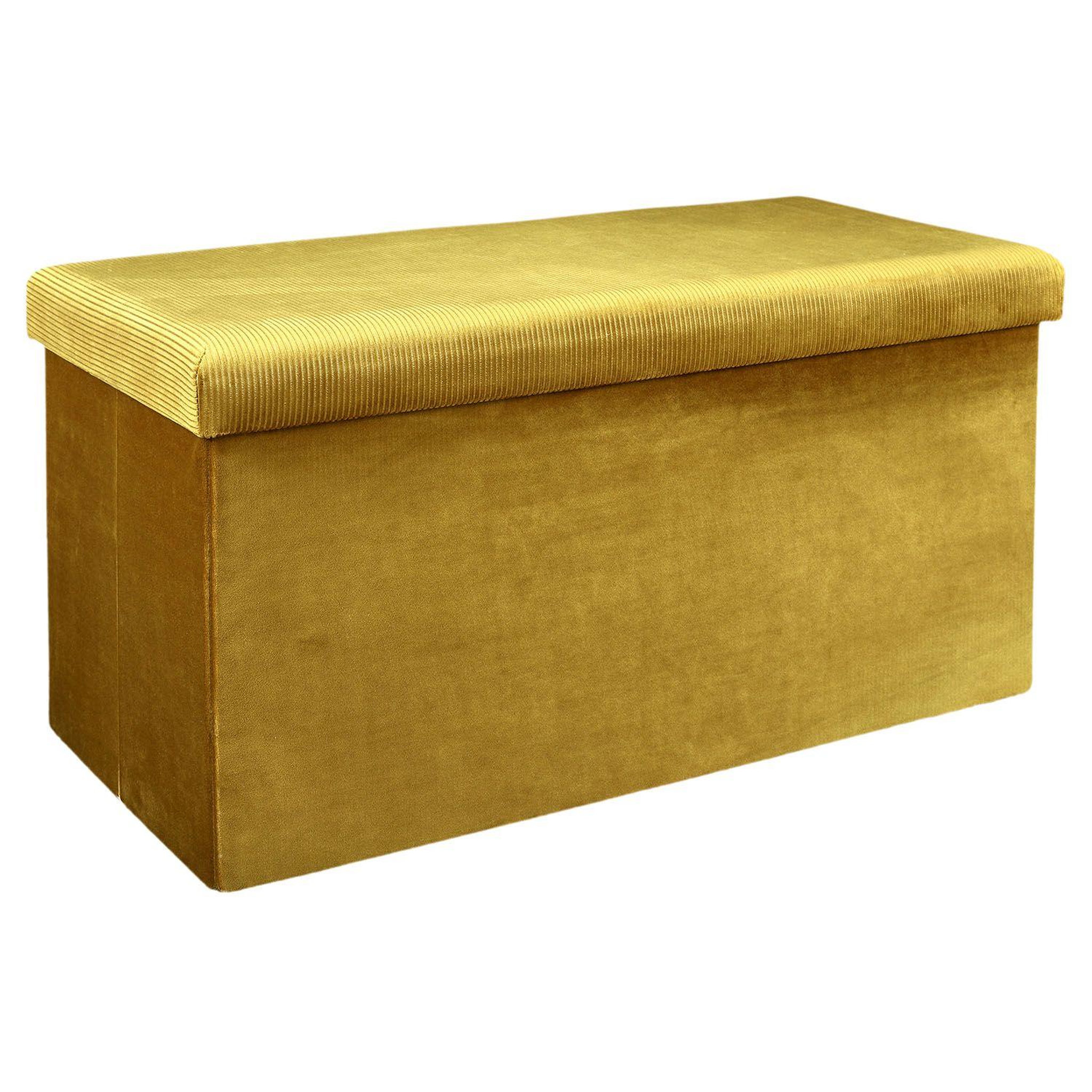 Voir la diapositive 1 : The Home Deco Factory Coffre banc pliable design velours Giulia