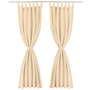 Voir la diapositive 2 : VIDAXL Rideau occultant avec boucles 2 pcs 140 x 225 cm Beige