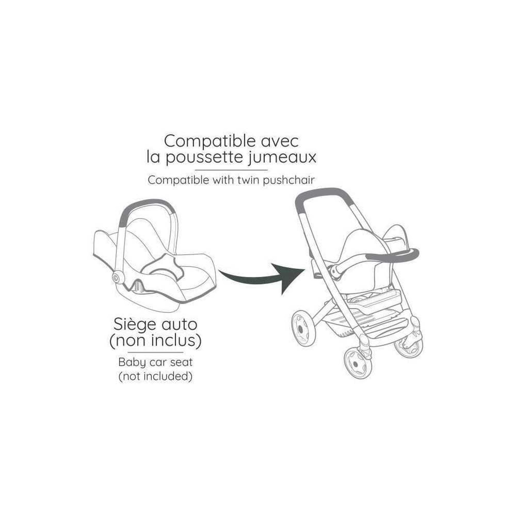 Voir la diapositive 5 : SMOBY SMOBY - Maxi-Cosi Poussette Jumeaux Rose - des 3 ans
