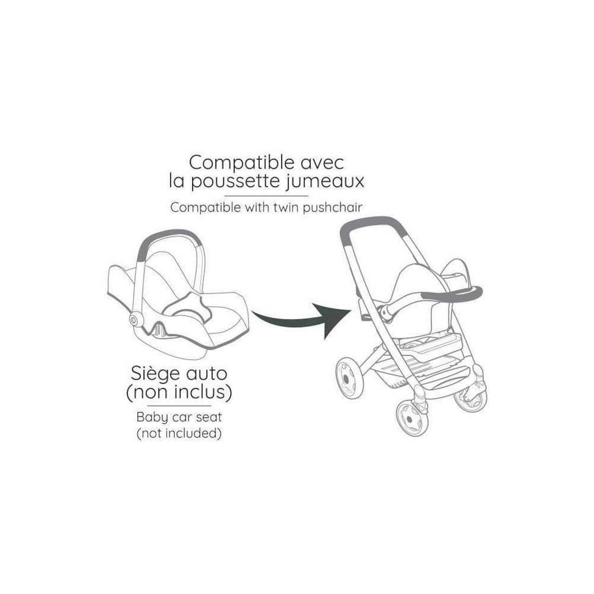 SMOBY SMOBY - Maxi-Cosi Poussette Jumeaux Rose - des 3 ans