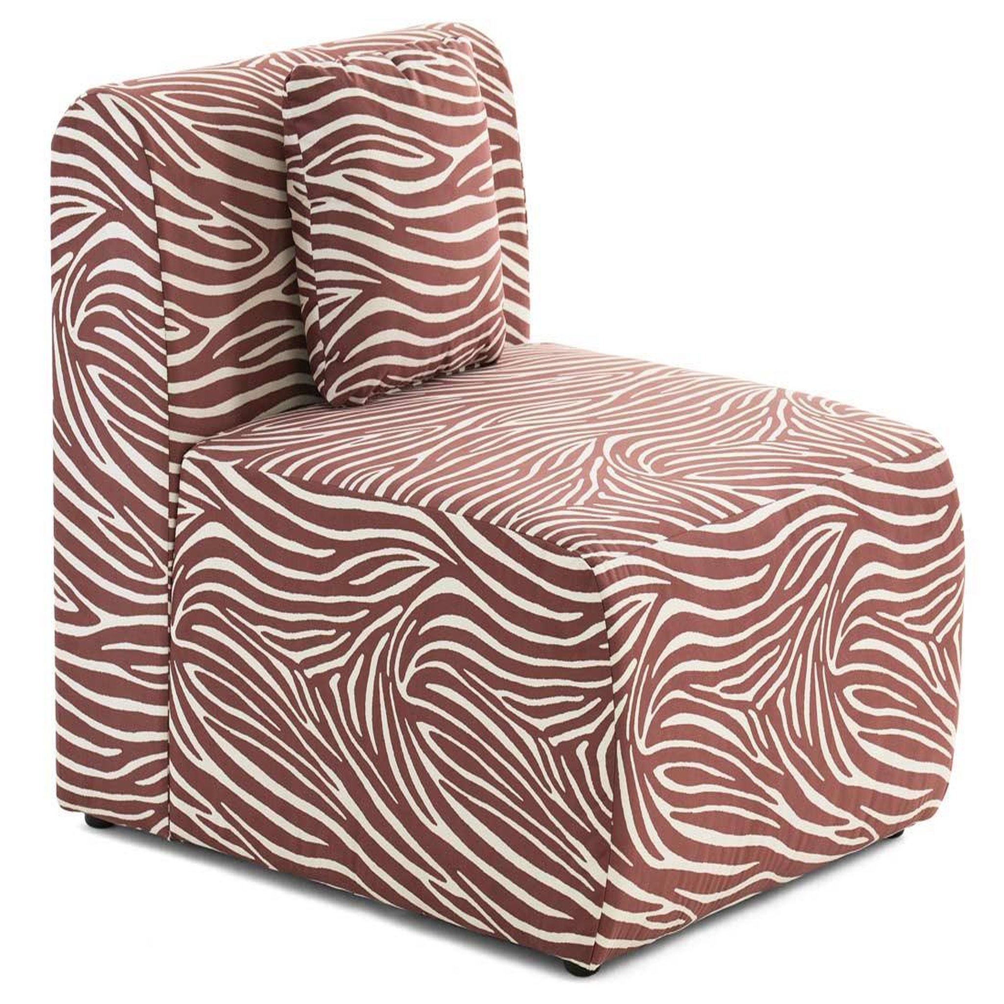 Voir la diapositive 4 : LISA DESIGN Ikare - module d'assise sans accoudoirs zèbre en velours