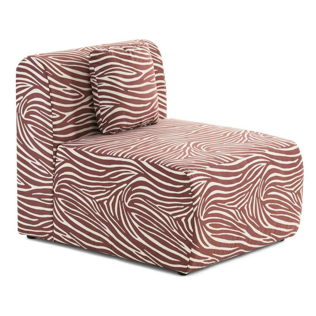 LISA DESIGN Ikare - module d'assise sans accoudoirs zèbre en velours