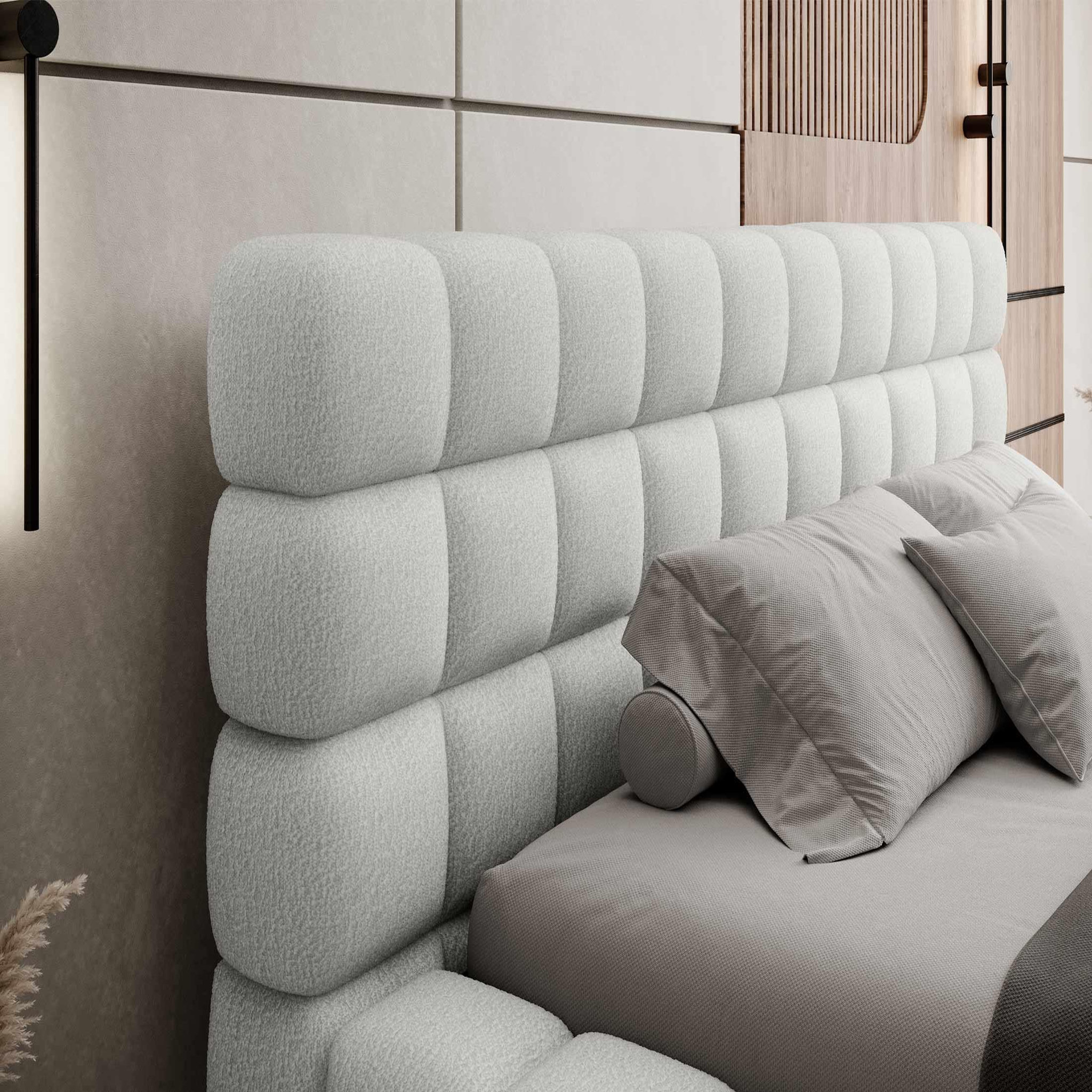 Voir la diapositive 3 : BEST MOBILIER Kingston - lit coffre - 180x200 - sommier inclus - en tissu bouclette