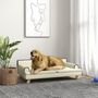 Voir la diapositive 2 : PAWHUT Canapé chien lit pour chien design scandinave coussin moelleux piètement bois dim. 100L x 62l x 32H cm polyester beige