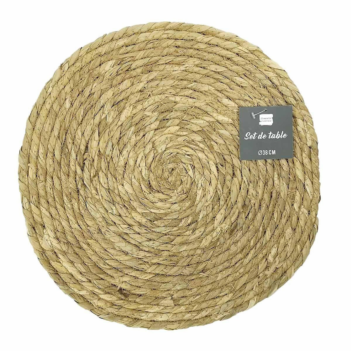Paris Prix Set de Table Rond  Paille de Jonc  38cm Naturel