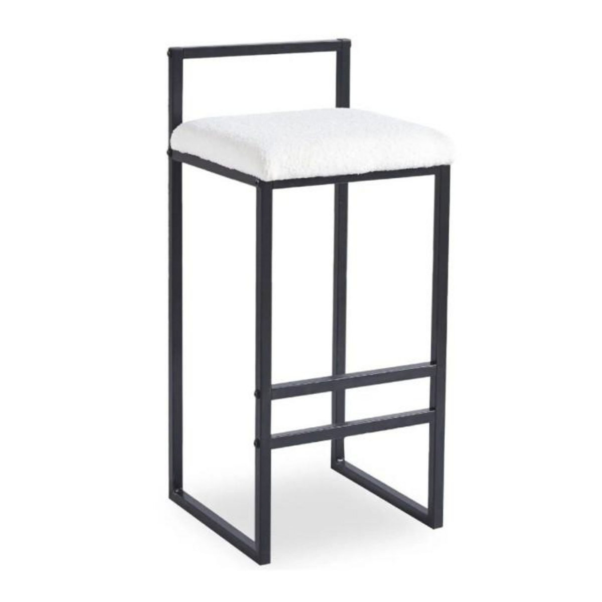 Paris Prix Tabouret de Bar Bouclette  Dakota  80cm Crème & Noir