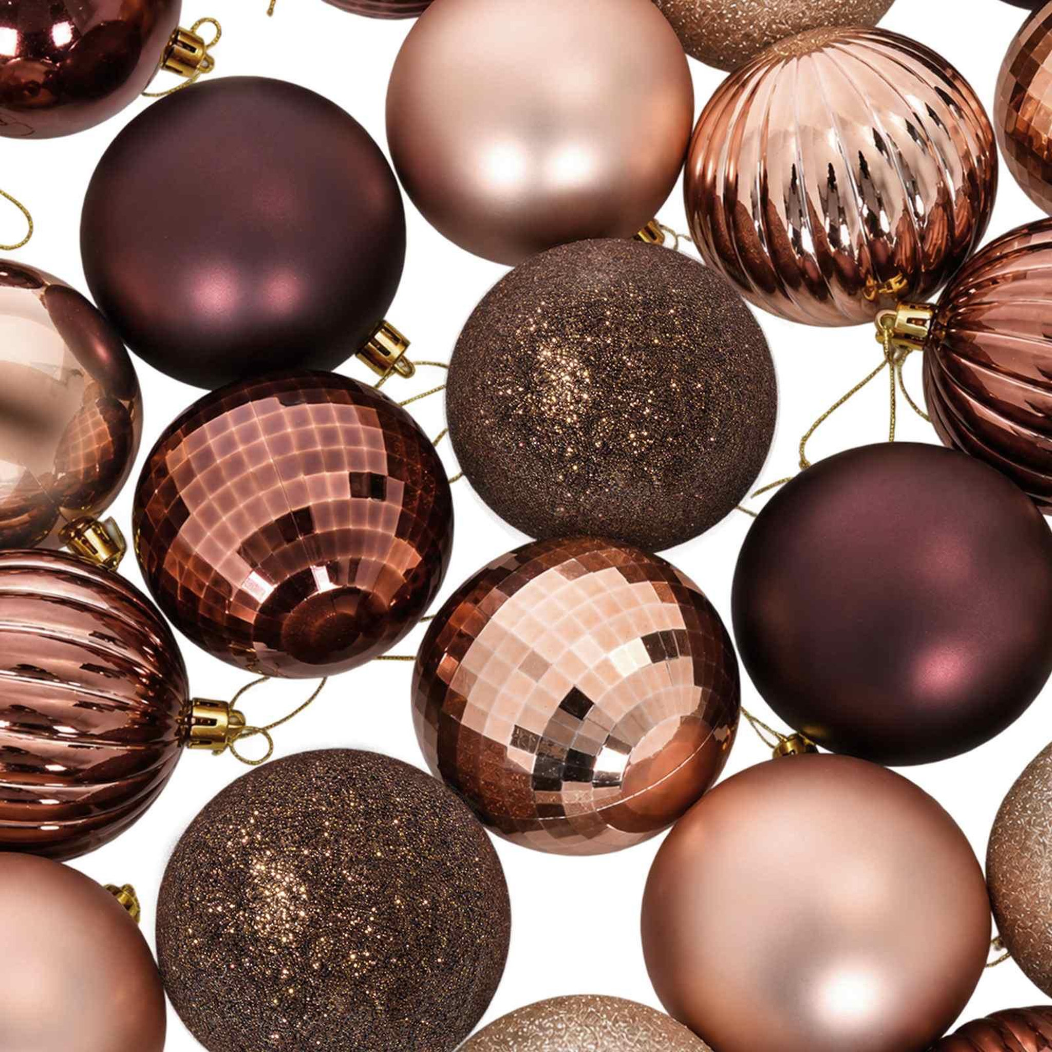 Voir la diapositive 6 : VIDAXL Ensemble de boules de Noël 50 pc Champagne et brun Diam. 8 cm