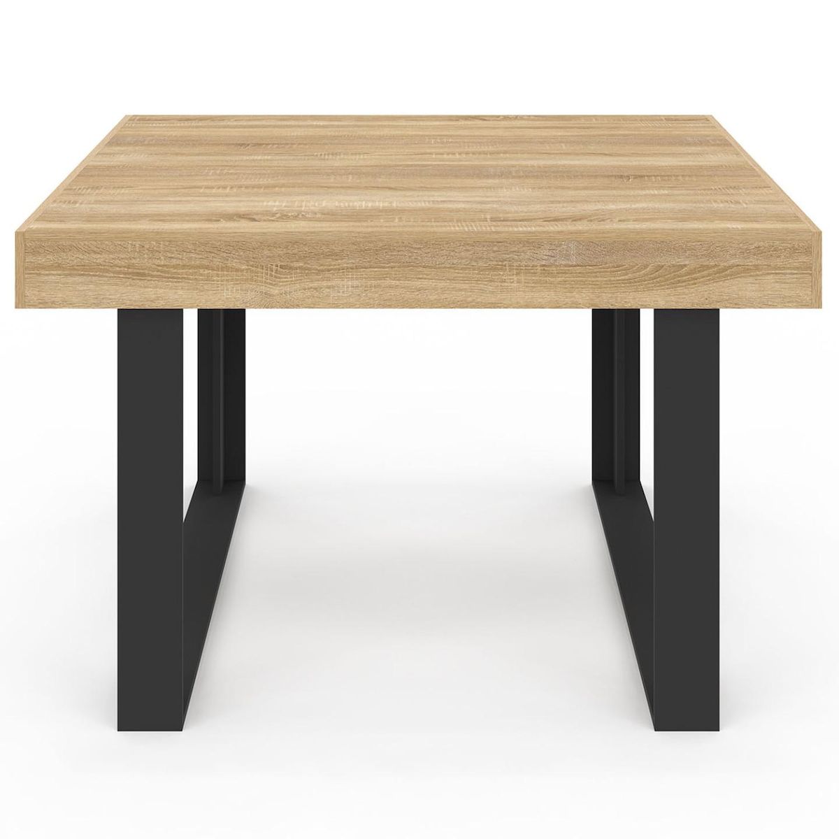 ID MARKET Table à manger carrée PHOENIX 6 personnes bois et noir 120 cm