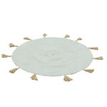 The Home Deco Factory Tapis rond à pompons Happy. Coloris disponibles : Blanc