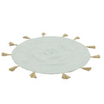 The Home Deco Factory Tapis rond à pompons Happy. Coloris disponibles : Blanc