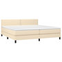 Voir la diapositive 3 : VIDAXL Sommier a lattes de lit et matelas et LED Creme 200x200cm Tissu