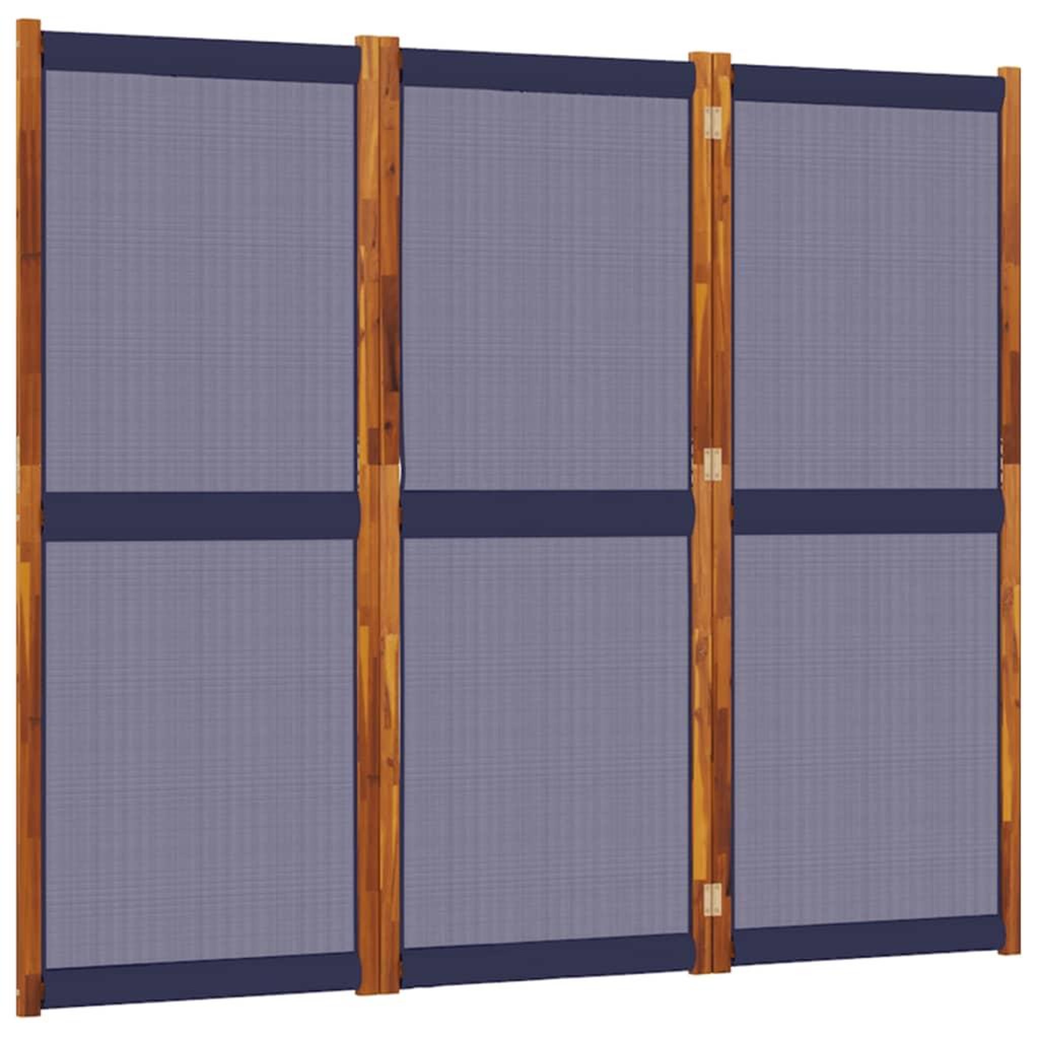 Voir la diapositive 2 : VIDAXL Cloison de separation 3 panneaux bleu fonce 210x180 cm