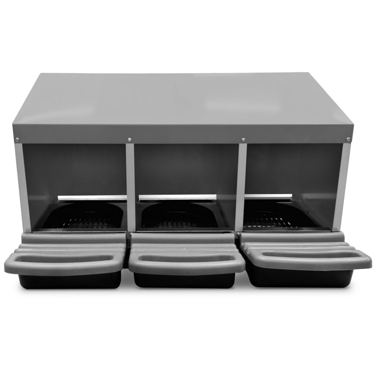 ID MARKET Pondoir pour poules 3 emplacements nichoir en métal avec fond