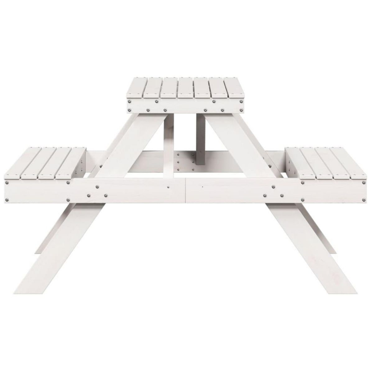 VIDAXL Table de pique-nique blanc 105x134x75 cm bois massif de pin