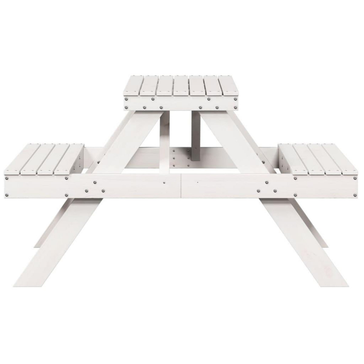 VIDAXL Table de pique-nique blanc 105x134x75 cm bois massif de pin