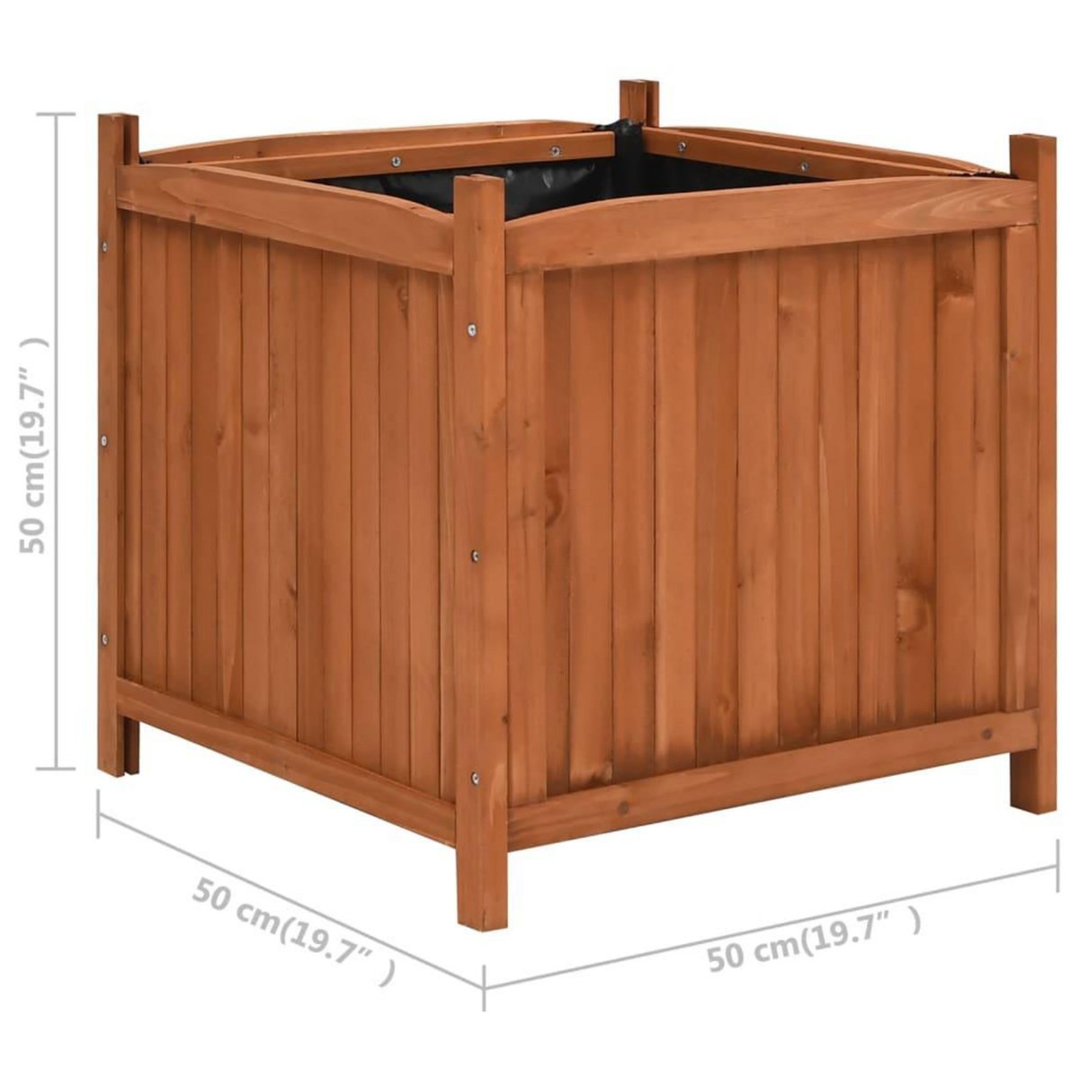 VIDAXL Jardinieres surelevees 2 pcs 50x50x50 cm Bois de sapin