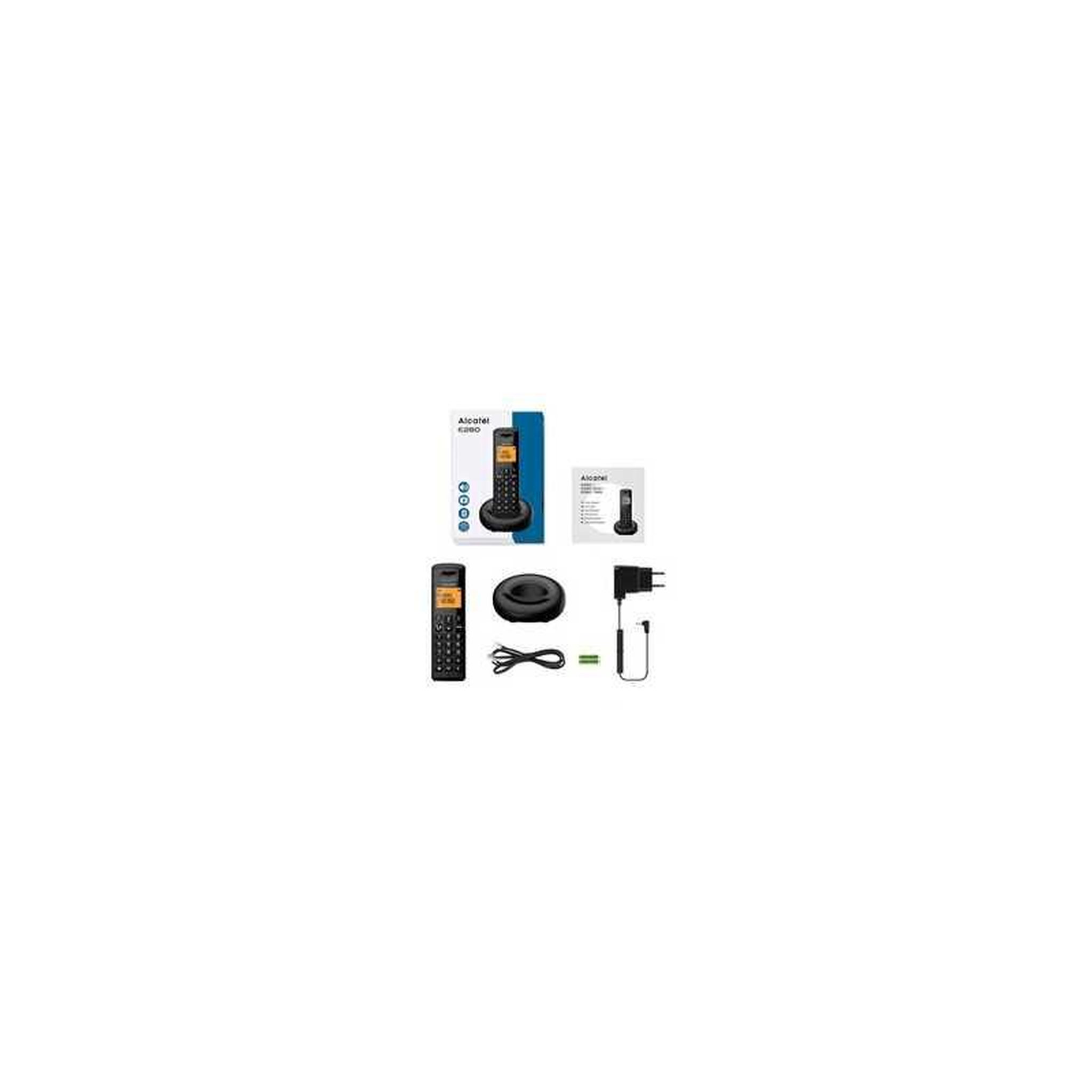 Voir la diapositive 5 : Alcatel Téléphone sans fil dect solo e260 noir - mains libres, écran 2 lignes, blocage d'appels 50 entrées, répertoire 50 contacts