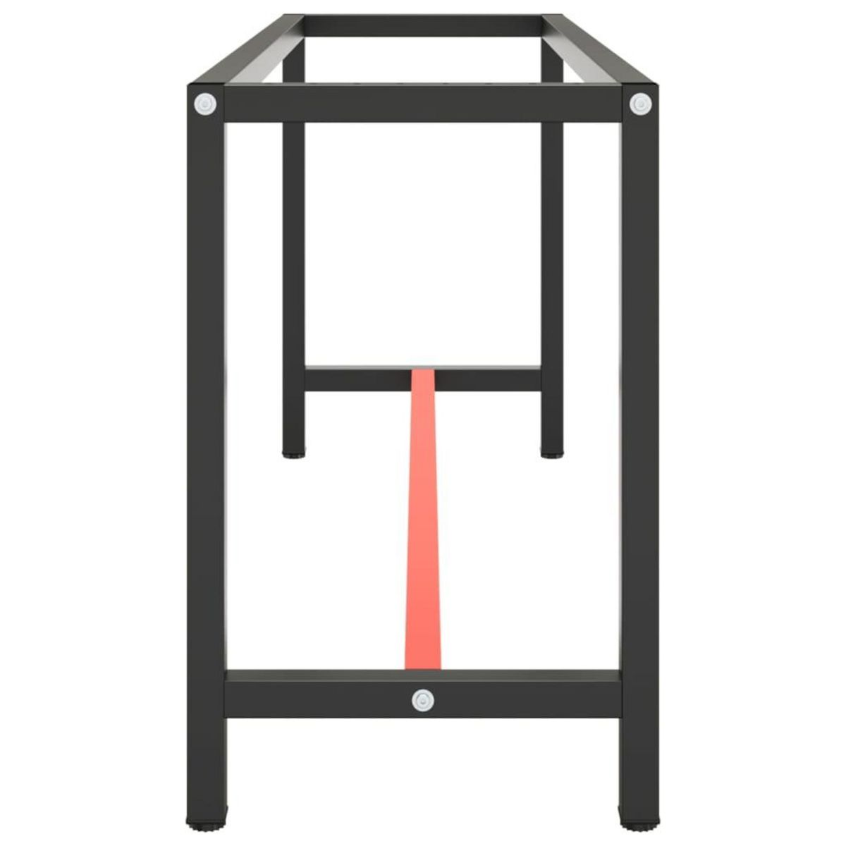 VIDAXL Cadre de banc de travail Noir et rouge mat 170x50x79 cm Metal