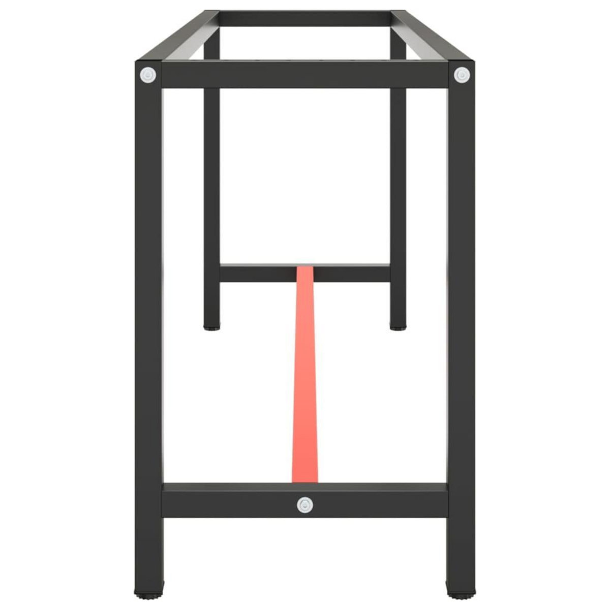 VIDAXL Cadre de banc de travail Noir et rouge mat 170x50x79 cm Metal
