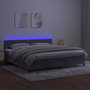 Voir la diapositive 3 : VIDAXL Sommier a lattes de lit avec matelas LED Gris clair 200x200 cm