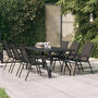 Voir la diapositive 1 : VIDAXL Table de jardin Noir 180x80x70 cm Acier et verre