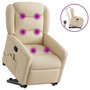 Voir la diapositive 1 : VIDAXL Fauteuil inclinable de massage Creme Tissu