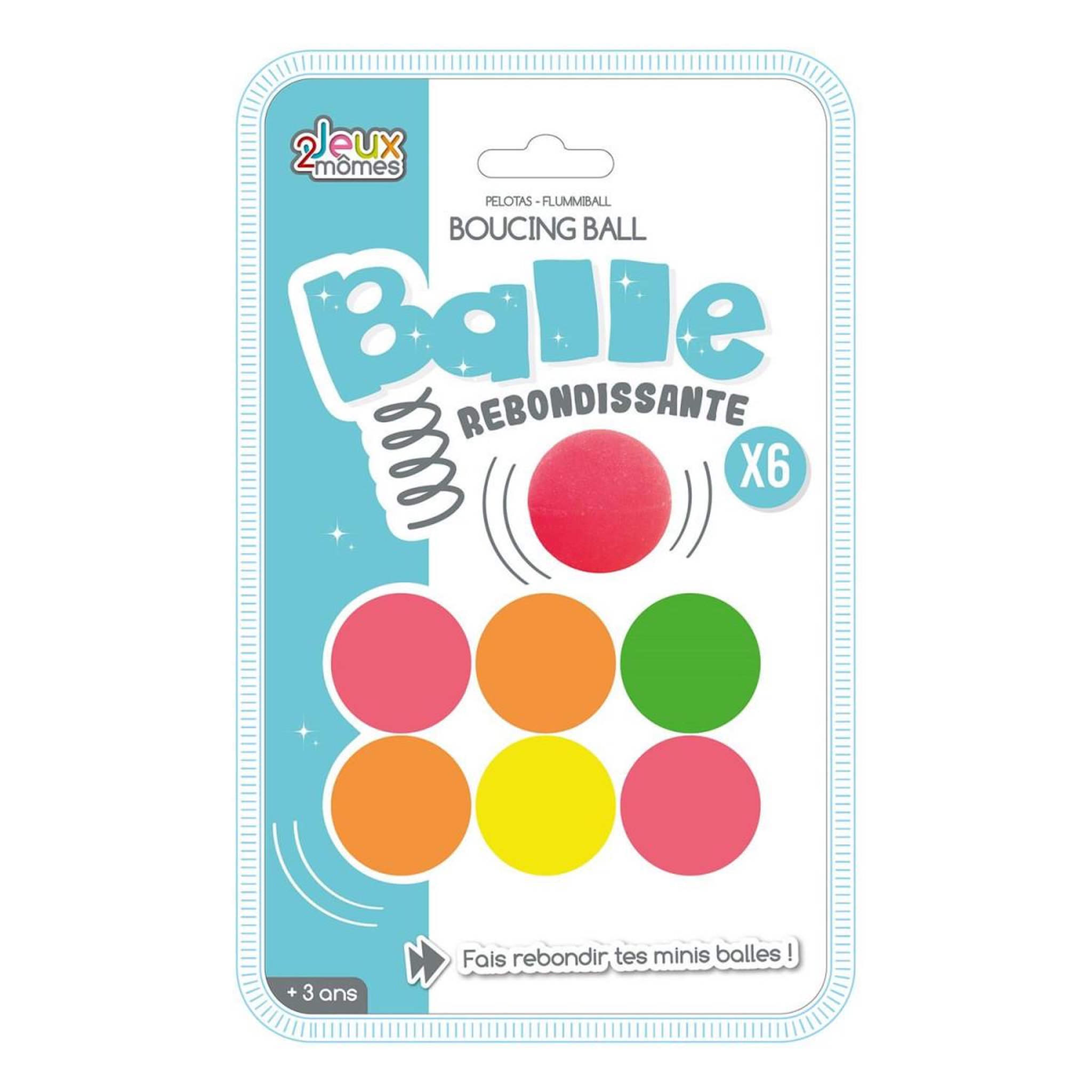 Voir la diapositive 2 : Jeux 2 momes Lot de 6 Balles Rebondissantes  Fluo  3cm Multicolore