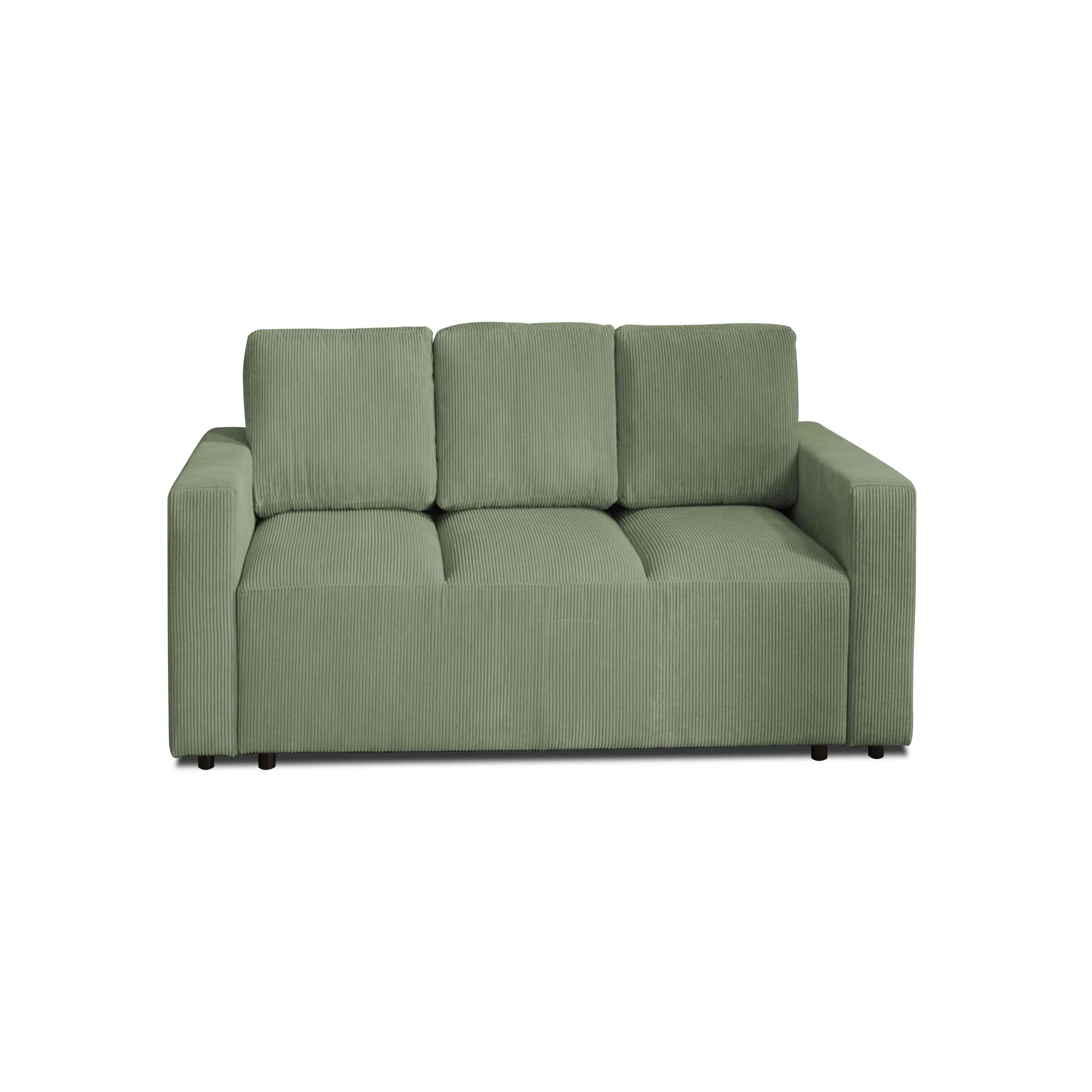 Voir la diapositive 1 : LISA DESIGN Livy - canapé droit convertible - avec coffre - en velours côtelé - 3 places