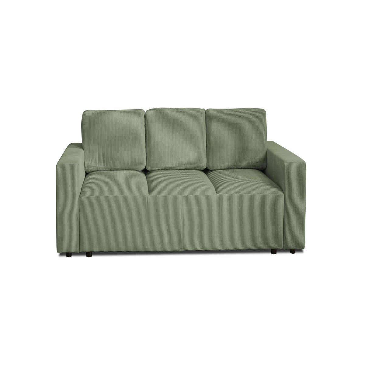 LISA DESIGN Livy - canapé droit convertible - avec coffre - en velours côtelé - 3 places