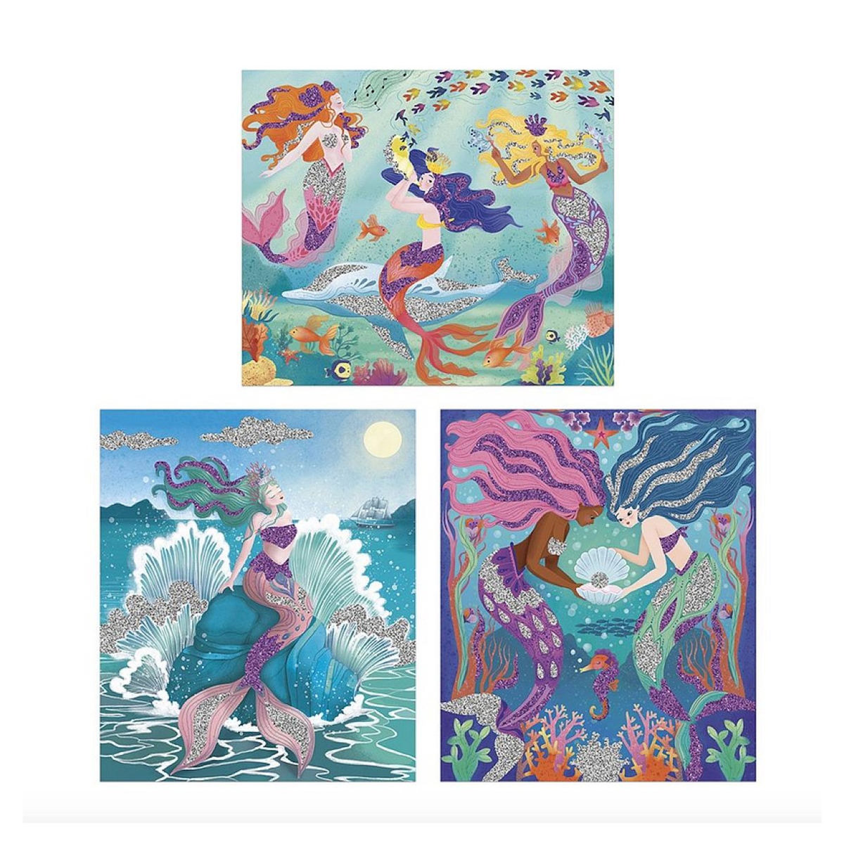 Juratoys-Janod Paillettes a coller Sirenes - Kit creatif