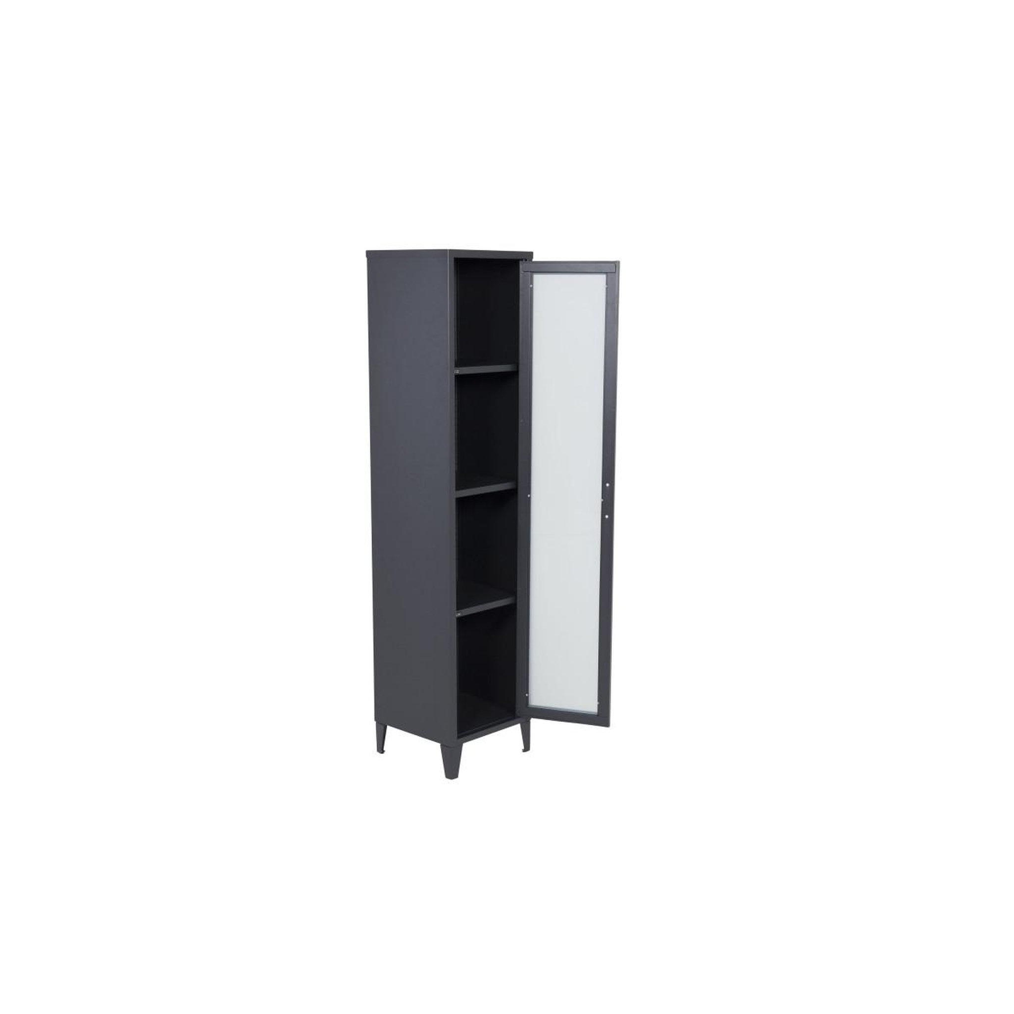 Voir la diapositive 3 : Paris Prix Vitrine avec porte givrée  acero  150cm noir