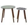Voir la diapositive 2 : Paris Prix Lot de 2 Tables Gigognes  Admira  48cm Vert & Noir